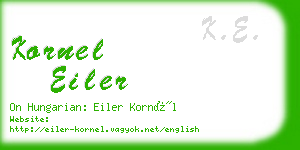 kornel eiler business card